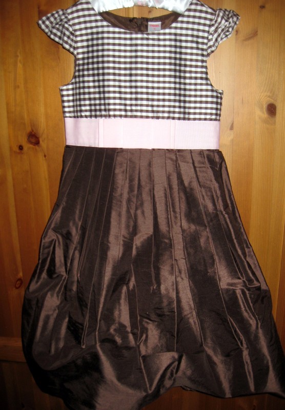 NEW GYMBOREE SILK TULLE DRESS SIZE 10, BROWN, PINK HOLIDAY CELEBRATE SPRING LINE