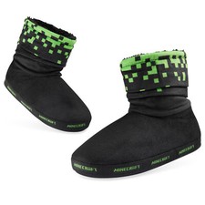 Minecraft Boys Slouch Slipper Boots Shoes Home Lounge Footwear Cosy Comfortable