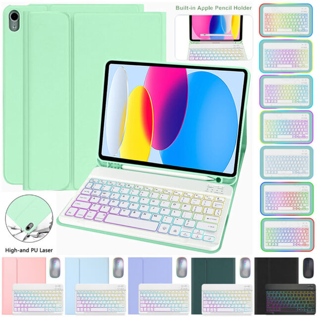For iPad 6/7/8/9/10th Gen Pro 11 Air 4 5th 2022 Backlit Keyboard Case With Mouse For iPad 6/7/8/9/10th Gen Pro 11 Air 4 5th 2022 Backlit Keyboard Case With Mouse