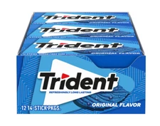 Trident Original Flavor Sugar Free Gum, 12 Packs of 14 Pieces (168 Total Pieces)