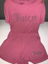 JUICY COUTURE Pajama Set 2pc Top Sleep Short Pink Loungewear NWT Size Large