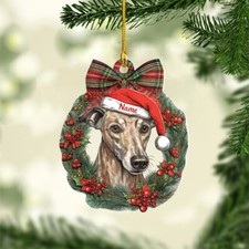 Custom Greyhound Dog Ornament Christmas Tree, Greyhound Dog Lovers Christmas