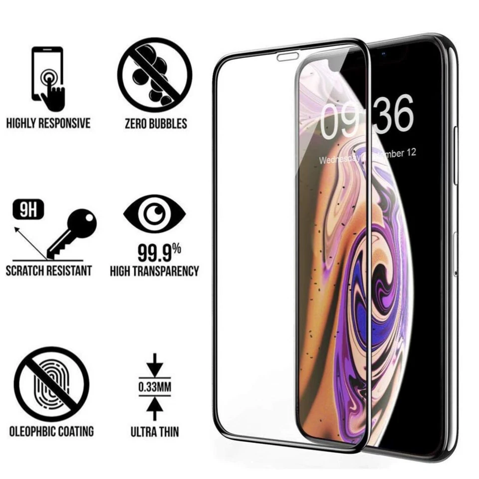 Wholesale Bulk Full Coverage Tempered Glass For iPhone 12 11 XR Screen Protector - Image 2 of 4