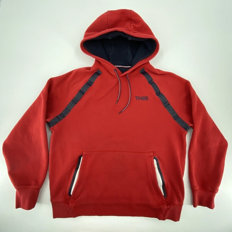 Tommy Hilfiger Sweater Adult Large Red Black Spell Out Hoodie Mens | eBay