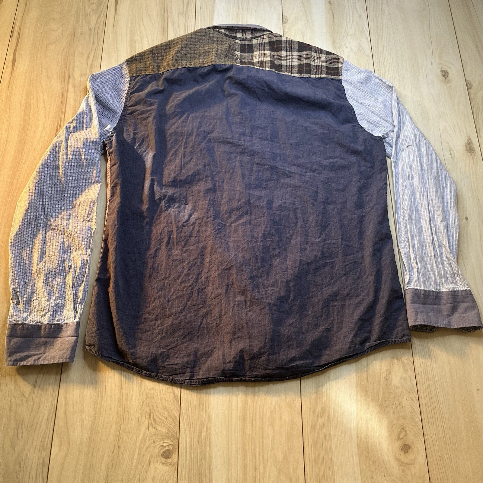 Desigual Tweed Patchwork Design Button Up Shirt E… - image 11