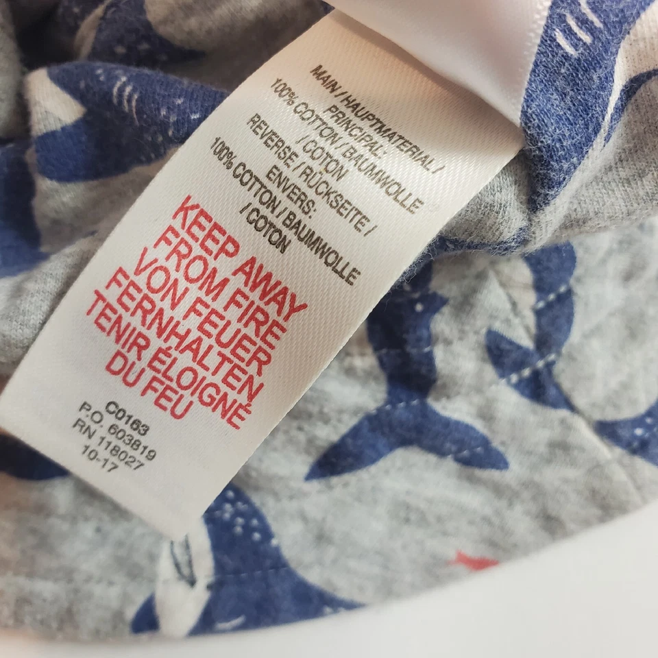 Mini Boden Niño Sombrero Tiburones Rayas Reversible 2-4 Años Foto 3 de 4