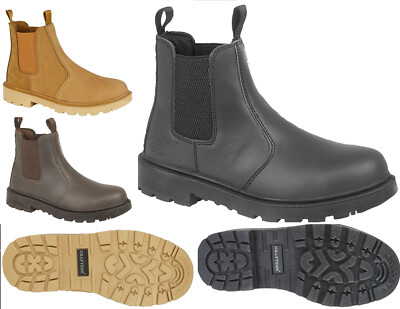 Herren Grafters Sicherheitsstiefel M808 Grinder Twin Gusset Leder ChelseDealer Stiefel