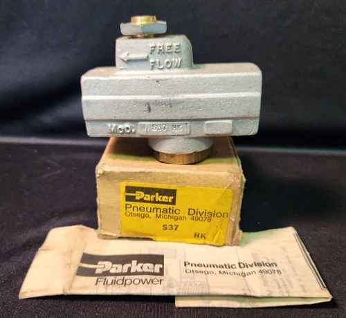 Parker S37HK Pneumatic Free Flow Control Valve 3/8"  S37 HK