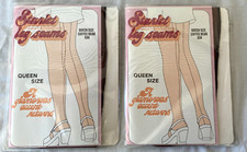 VTG..2 PR..STARLET..NYLON..SHEER..PANTYHOSE..COFFEE..BACK SEAMS.NEW..5' 8" TALL