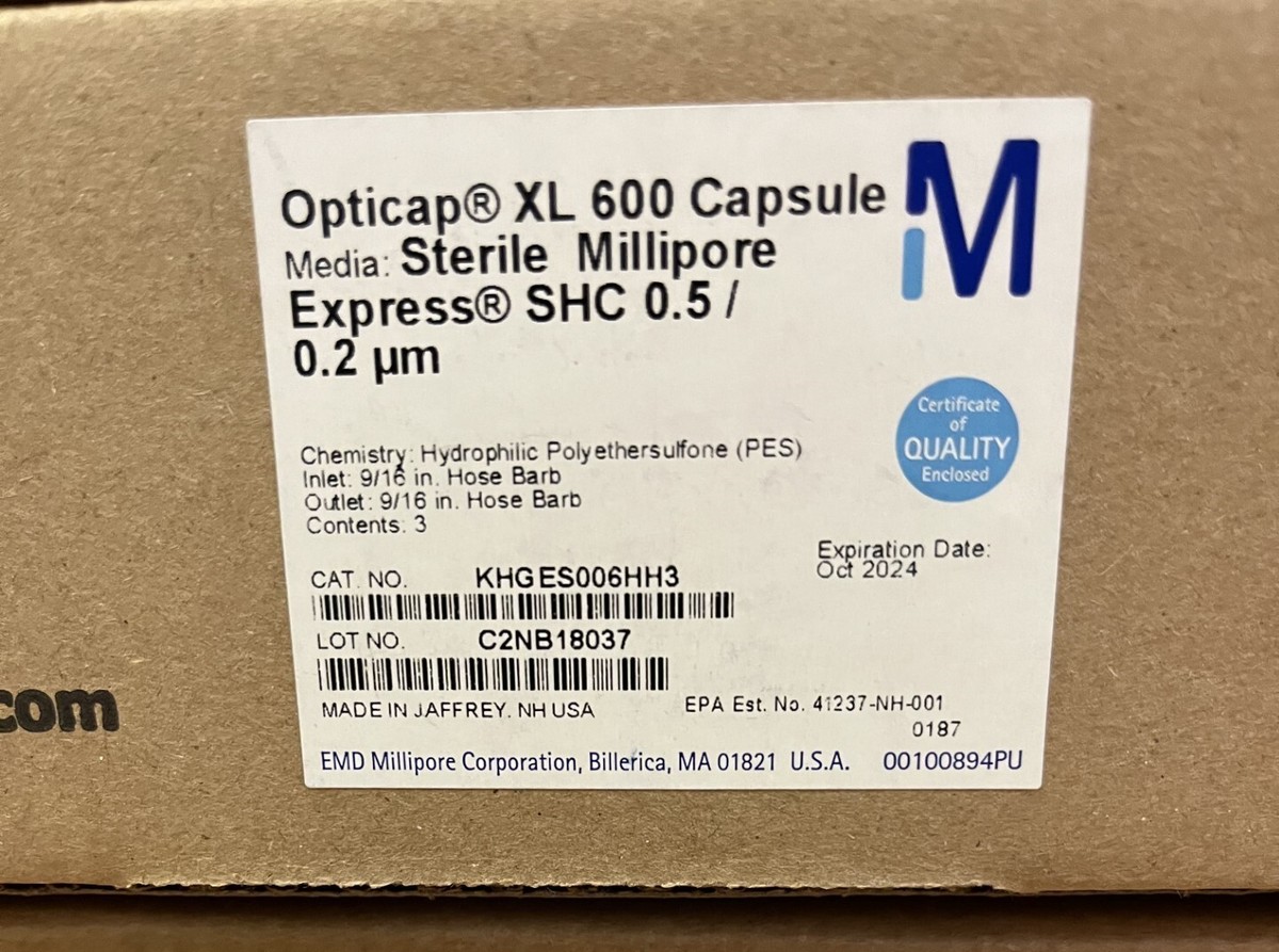 Millipore KHGES006HH3 Opticap XL 600 Millipore Express SHC Millipore KHGES006HH3 Opticap XL 600 Millipore Express SHC