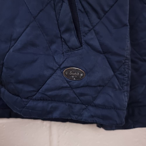 SCOTCH & SODA Jacket Mens XL Quilted Hooded Full Zip Insulated Navy Blue - Picture 7 of 16