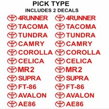 Toyota Decals Set Of 2 4runner Tundra Tacoma Supra Mr2 Camry Corolla Ft86 Celica Toyota Decals Set Of 2 4runner Tundra Tacoma Supra Mr2 Camry Corolla Ft86 Celica