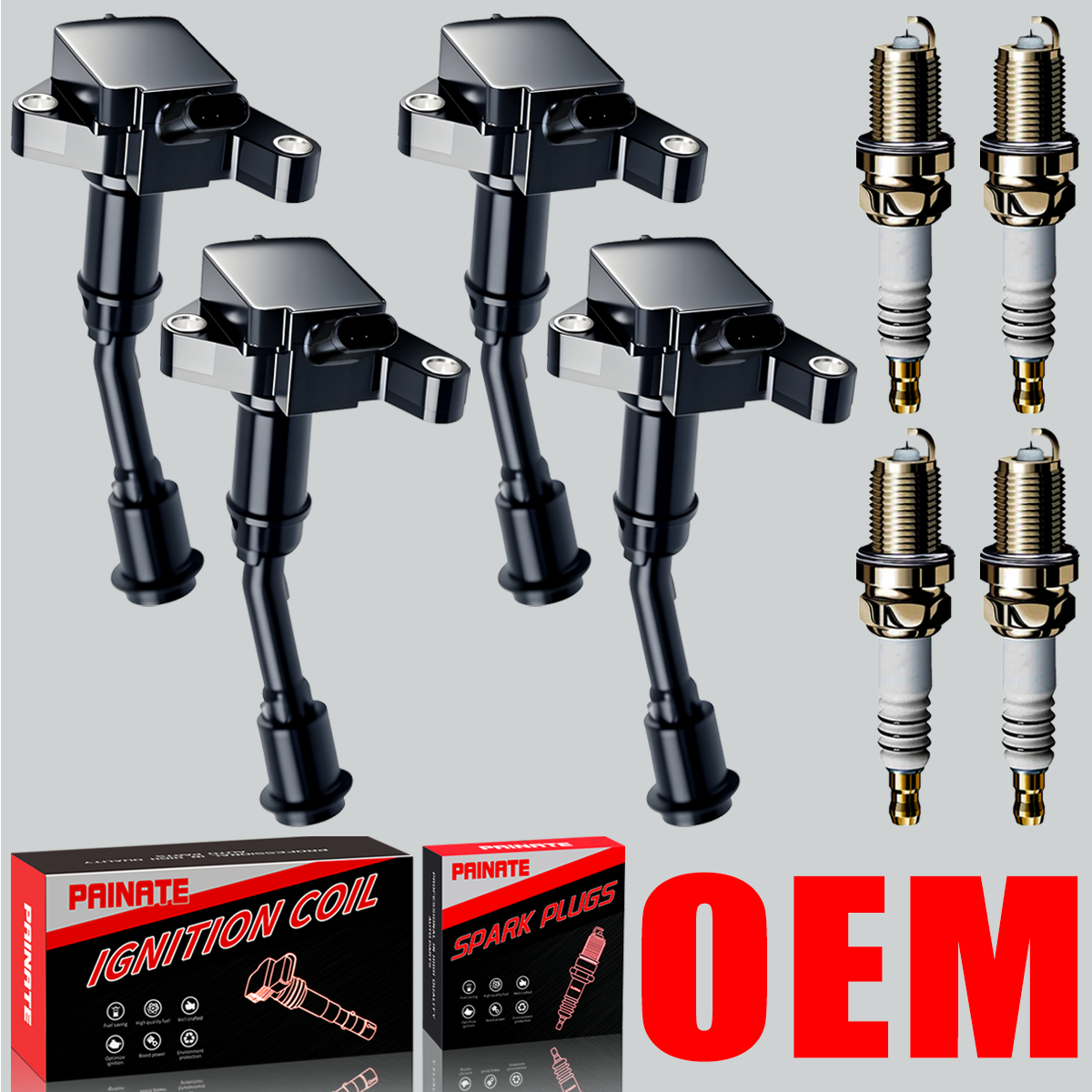 Ford Fusion Escape 1.5L OEM 4X Ignition Coil & Iridium Spark Plug Kit UF735