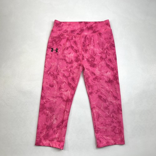 Under Armour Tie-Dye Pink Athletic Sport Leggings Pants Girls Size 6X Activewear - Picture 2 of 11