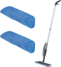 Image of Essentials Microfibre Spray Flat Mop with 2X Spare Replacement Refills Heads Ne