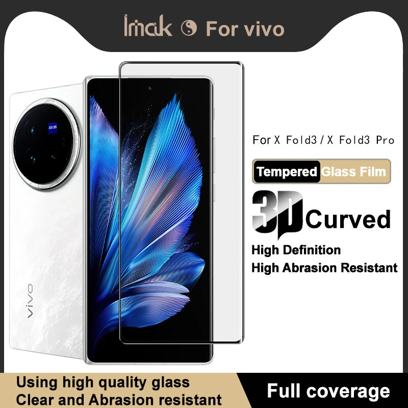 Protector de pantalla de cobertura completa de vidrio templado Imak HD 3D para vivo X Fold3/Pro Foto 4 de 4