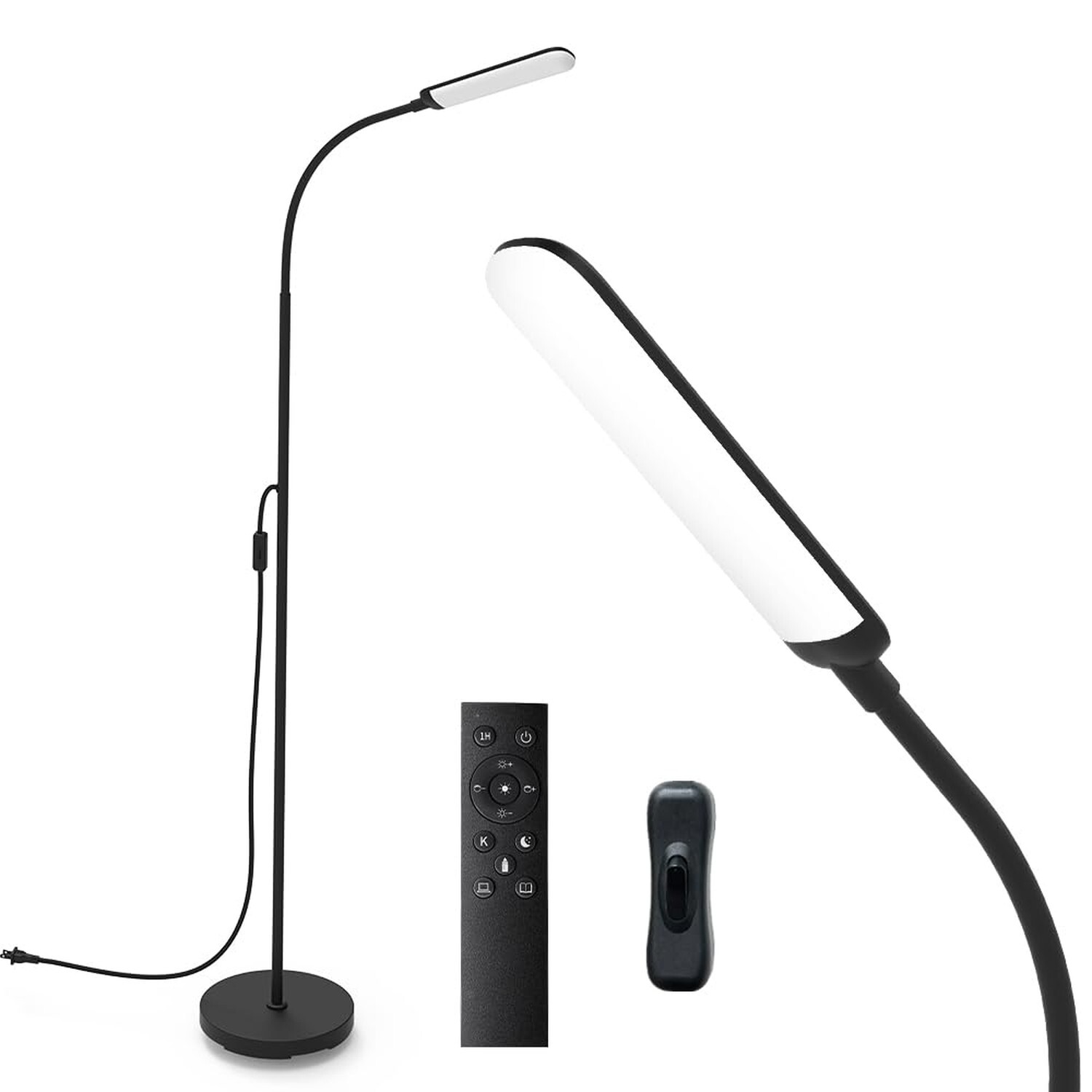 18W Super Bright Gooseneck Floor Lamp for Living Room Tall Stand Light-image