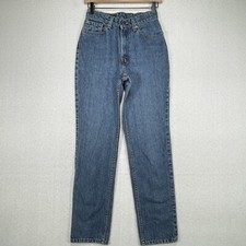 Vintage Levis 7M Dark Wash High Rise Made in USA Black Batwing 17525-0807 Jeans