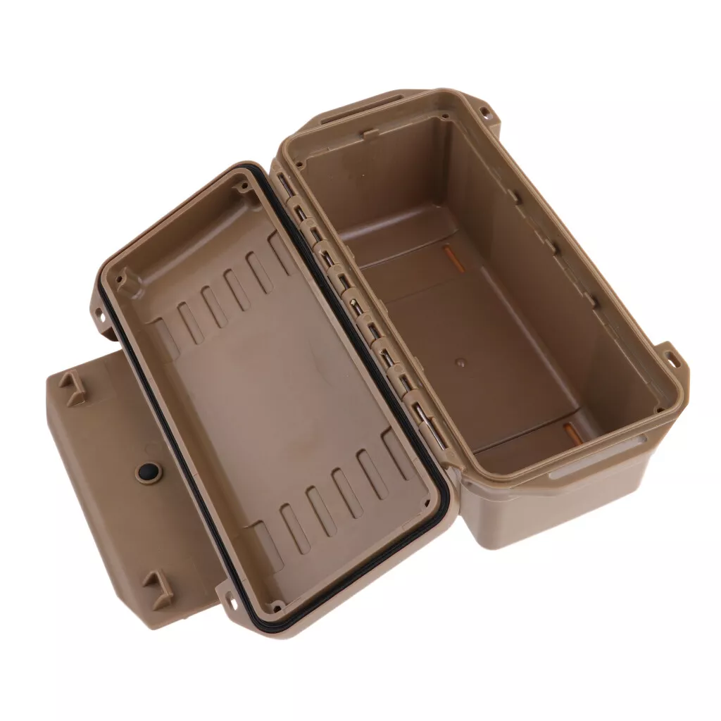 Waterproof Container Box Storage Shockproof Travel Outdoor Brown