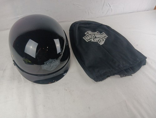 HARLEY DAVIDSON GENUINE MEDIUM GLOSS BLACK STOCK II HALF-HELMET/BAG 98214-12VM