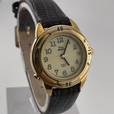 Timex Indiglo Watch Vintage Womens Date 27mm Case Brown Leather Band Quartz
