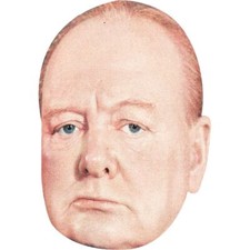 Winston Churchill Colour Celebrity Mask, Flat Card Face, Fancy Dress Mask