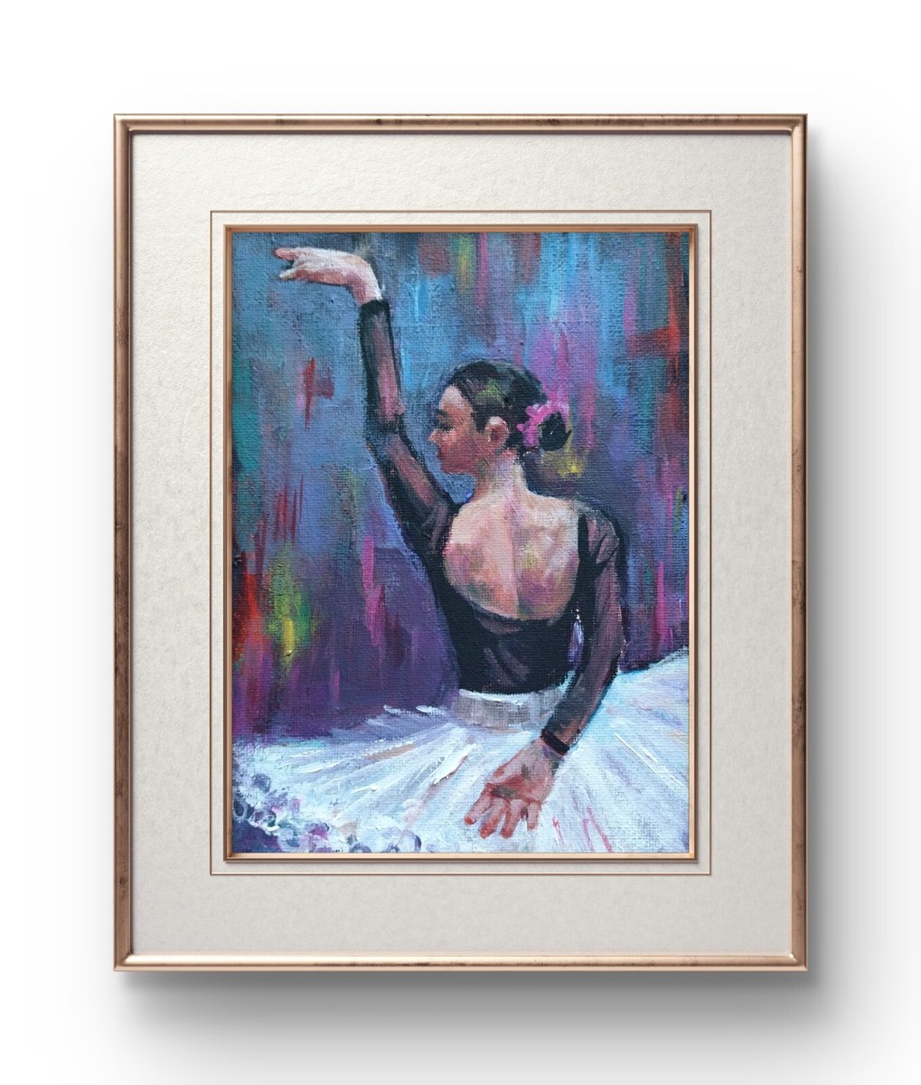 Women Ballet art figure ballerina Dancer Original Acrylic painting