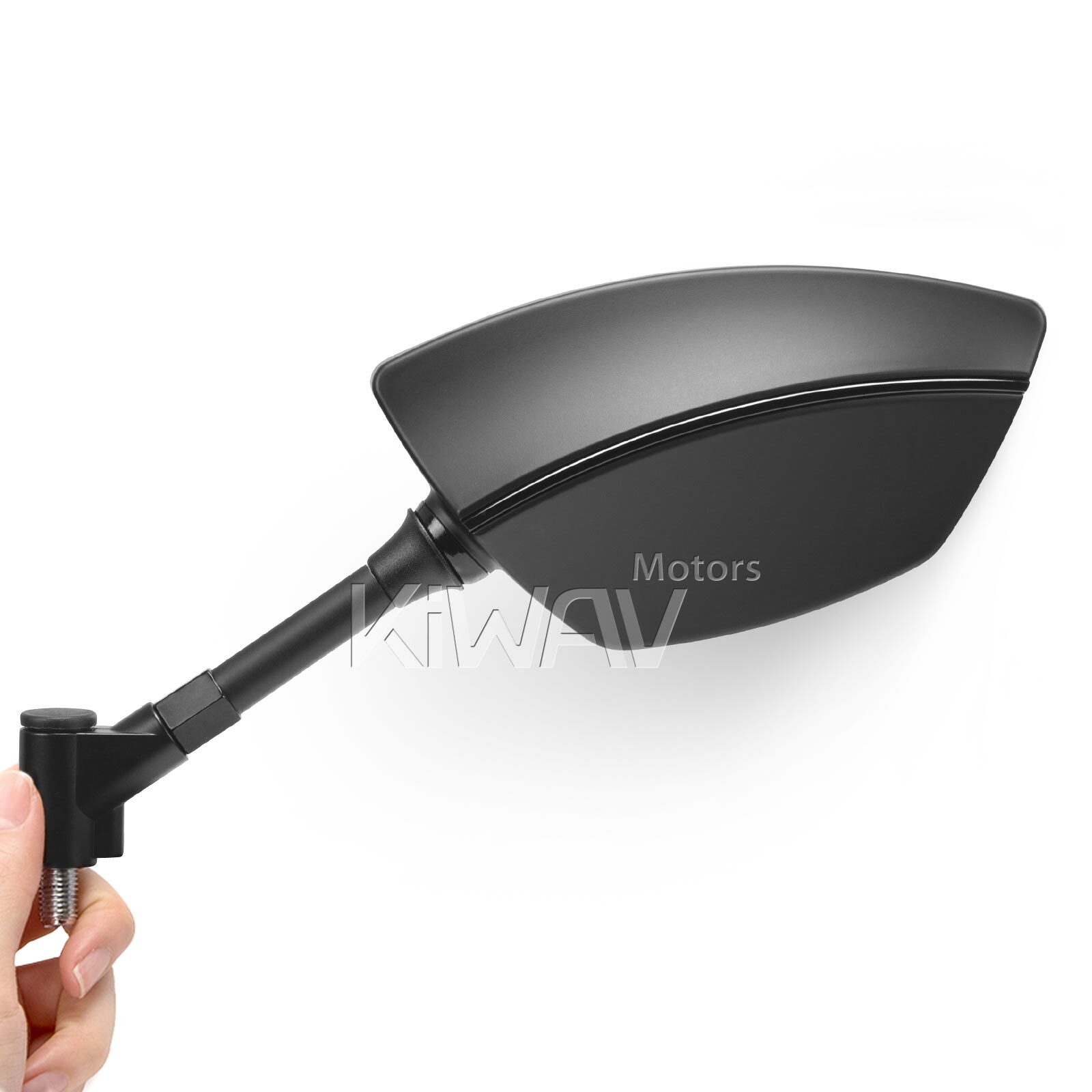 KiWAV Mirror Blackline black convex wider view for brat bobber