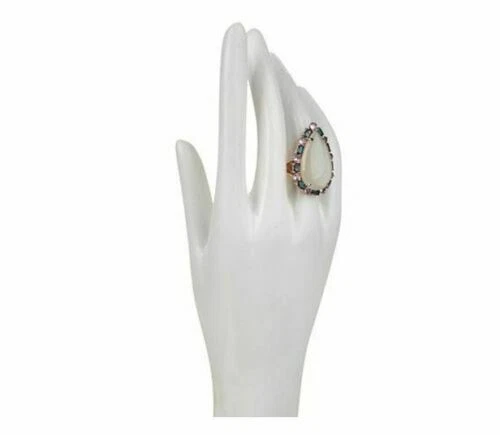 Rarities Moonstone,London Topaz,Tanzanite Rose Gold Vermeil Sterling Ring 6 - Image 2 of 3