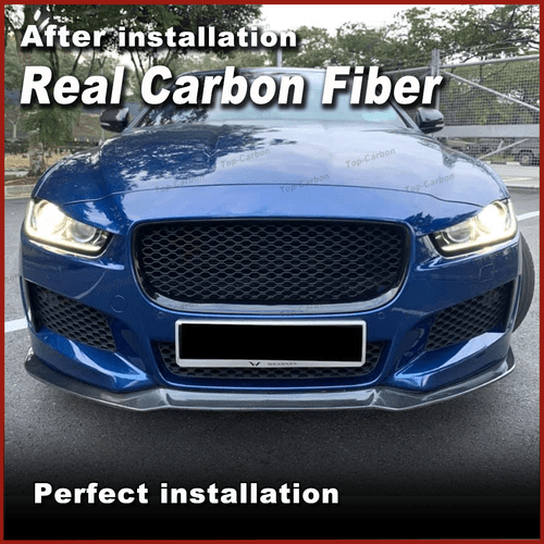 Labbro anteriore in carbonio spoiler anteriore labbro spoiler attacco adatto per Jaguar XE 2015-2017 - Foto 3 di 10