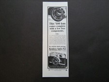 "1965 KONICA Auto-S2 35mm Rangefinder Camera" vintage ad from private collection