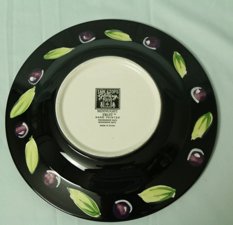 Tabletops Gallery Midnight Fruit DINNER PLATE (1 of 4 available) - Image 3 of 3