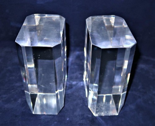 Ritts Astrolite Mid Century Modern Clear Display Lucite Acrylic Bookends, 6" - Picture 4 of 4