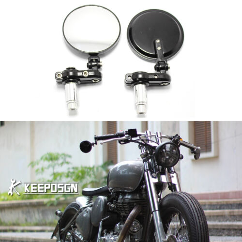 7/8" Motorcycle Hollow Handlebar End Mirrors For Thunderbird 500 Classic 500 - Picture 1 of 11
