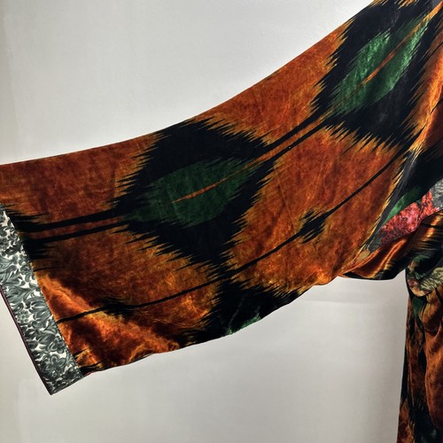Paul Smith Jacket Kimono Long Coat Crushed Velvet Velour Floral Size IT 42 US 6 - Picture 4 of 11