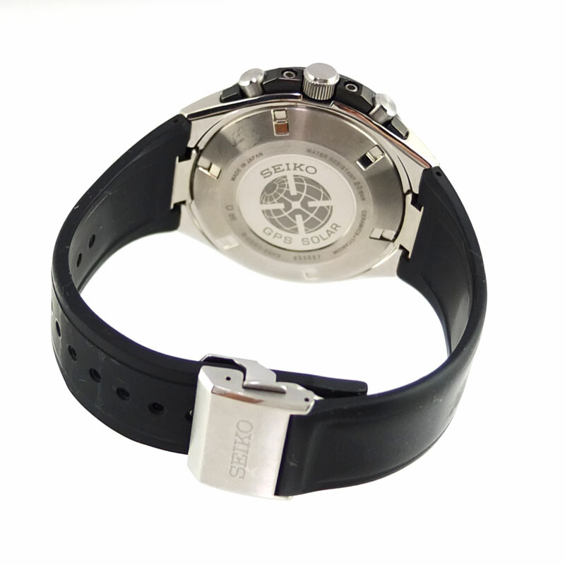 Seiko Astron SBXB167 GPS Date Titanium Ceramic Blue Silver Solar