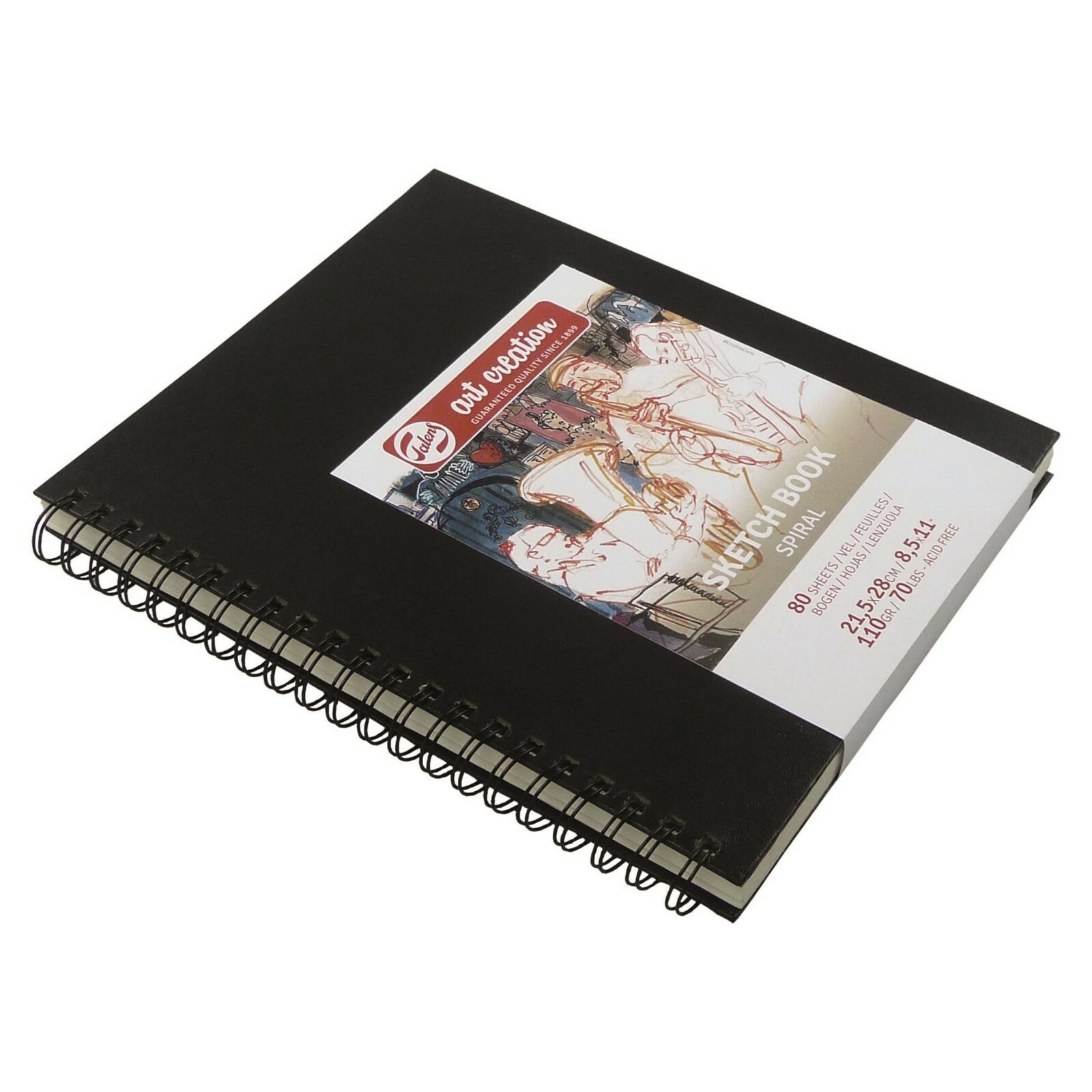 Hardback Sketch Book 80 Sheets Spiral Bound 21.5 X 28cm 110gsm - Royal Talens