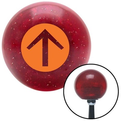 Orange Circle Directional Arrow Up Red Metal Flake Shift Knob w/ M16x1.5 Insert