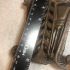 Vintage Trivet Black Cast Iron Brooms & Feather Scrolls Large 8.5 x 5 Spoon Rest — photo 3