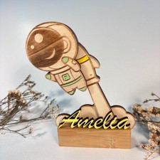 Astronaut Wooden Nursery Keepsake   Custom Name Baby Room Gift - Space  Stars
