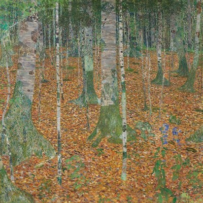Birch Forest by Gustav Klimt  archival canvas print  22x22