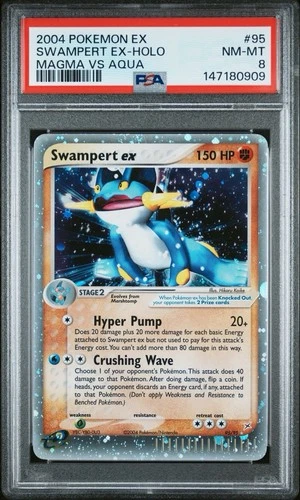 Swampert ex 95/95 EX Team Magma vs Team Aqua Holo Rare PSA 8 Pokemon Card