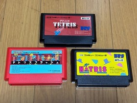 Tetris + Tetris Flash + Hatris 3 Titles Lot CIB Nintendo Famicom FC Japan import