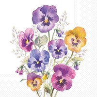 Servietten 33X33 Cm Pansies