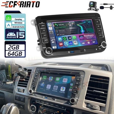 Autoradio Für VW Golf 5 6 Plus Touran Caddy Jetta Android 15 Apple Carplay +KAM