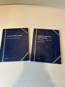 Lot Of 2 EMPTY Whitman Coin Folders NO COINS Liberty Nickel, StandingHalf Dollar