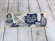 A Lady Without Passport Rare Movie Theater Promo Poster Ad MGM Hedy Lamar