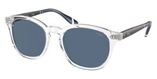New Polo Ralph Lauren Man Sunglasses PH4206 Shiny Crystal /Dark Blue Lens 52mm