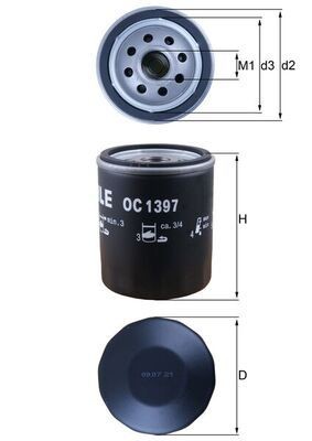 Mahle ÖLfilter OC 1397 FüR Alfa Romeo CitroËN Passend FüR Fiat Jeep Opel-image