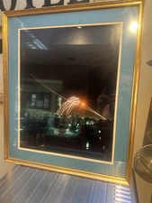 Signed War Photo Scud & Patriot Missiles Over Riyadh Desert Storm War Feb "91